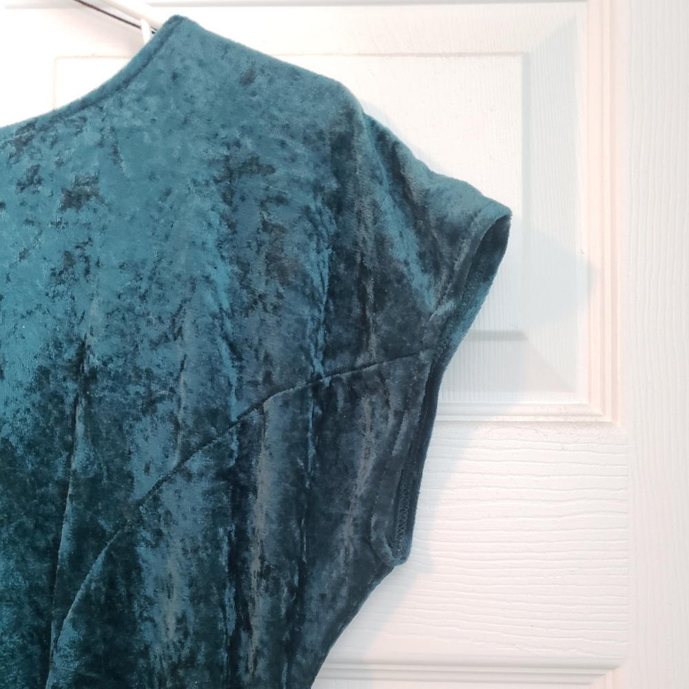 1990's All That Jazz Green Velvet Scoopback Dress Gem